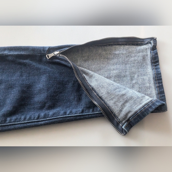 Designer PAIGE Dark Wash Verdugo Ankle Skinny Jeans W/Zippered Side Ankles Sz 28 - Picture 9 of 16